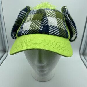 Silvestri Green Plaid Hat Cap Strap-back w/ Ear Flaps
